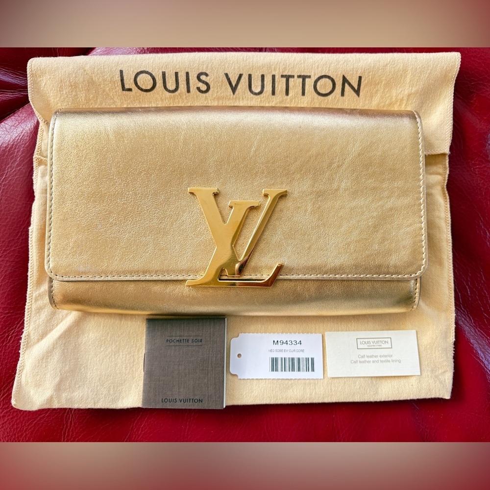 Sold Authentic Louis Vuitton Gold calfskin leather louis Women's Bag excellent!
